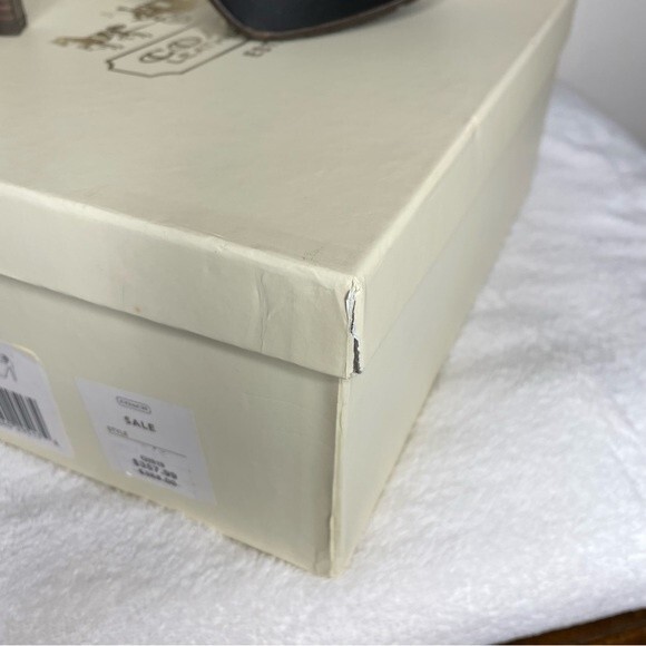 Coach Boots Apple Vin Veg Heels Leather Shearling Cuff High New Black Size 9 - Picture 10 of 16